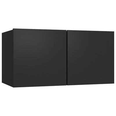 vidaXL ТВ шкафове, 4 бр, черни, 60x30x30 см, ПДЧ