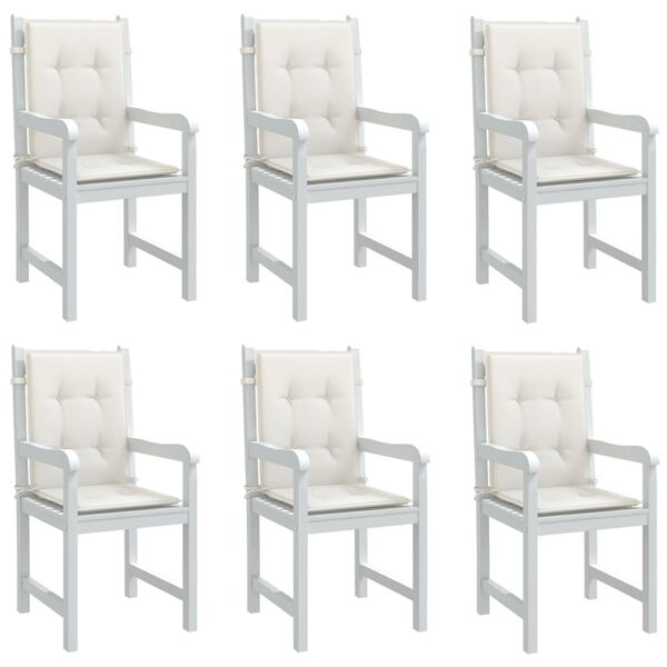 vidaXL Възглавници за столове 6 бр меланж кремави 100x50x4 см плат