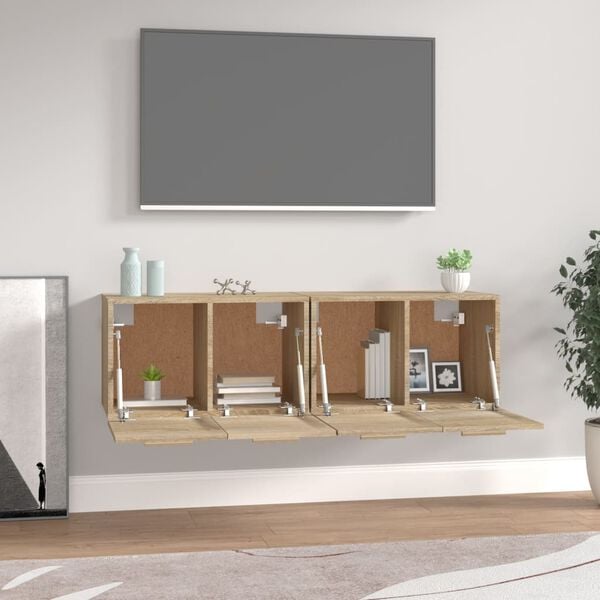 vidaXL Стенни шкафове 2 бр сонома дъб 60x36,5x35 см инженерно дърво