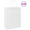 vidaXL Хартиени торбички 250 бр с дръжки бели 26x12x35 см