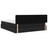 vidaXL Легло с място за съхранение и LED Черно 180 x 200 cm Полиестер