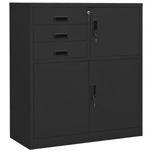 vidaXL Офис шкаф, антрацит, 90x40x102 см, стомана