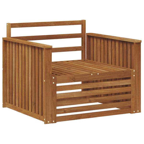 vidaXL 2 Брой Диван с подлакътници Солидно акациево дърво Естествен