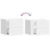 vidaXL Нощно шкафче за стенен монтаж, бяло, 45x30x35 см