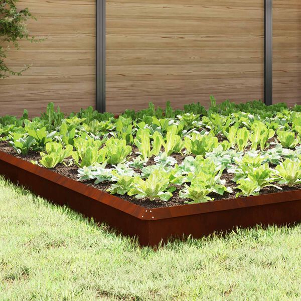 vidaXL Огради за охлюви 20 pcs Ръждясало Патинираща стомана