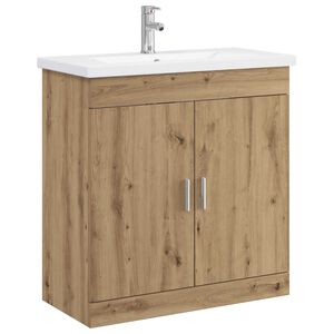 vidaXL Комплект мебели за баня Дъб артизан 81 x 40 x 84,5 см
