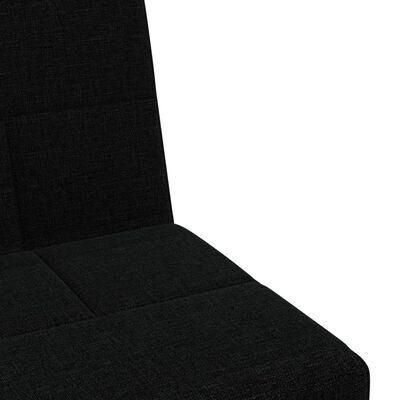vidaXL Разтегателен диван с поставки за чаши, черен, плат
