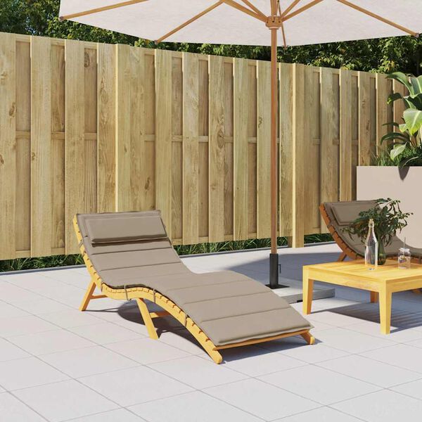 vidaXL Шалте за шезлонг, таупе, 180x60x4 см, Оксфорд плат