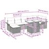 vidaXL Градински Софа Комплект с възглавница 8 pcs Черно Полиратан