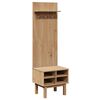 vidaXL Шкаф портманто OTTA, 50x40x160 см, борово дърво масив