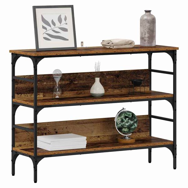 vidaXL Конзолна маса Старо дърво 100 x 32 x 75 см Инженерно дърво