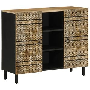 vidaXL Бюфет 90x33,5x75 см грубо мангово дърво масив