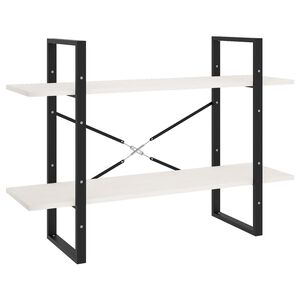 vidaXL 2-етажна библиотека, бяла, 100x30x70 см, борово дърво масив