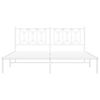 vidaXL Метална рамка за легло с горна табла, бяла, 180x200 см