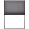 vidaXL Алуминиев плисе комарник за прозорци, кафяв, 60x80 см