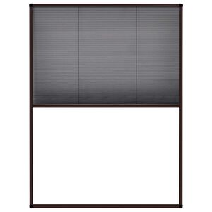 vidaXL Алуминиев плисе комарник за прозорци, кафяв, 60x80 см