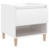 vidaXL Нощна масичка, бял гланц, 50x46x50 см, инженерно дърво
