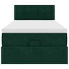 vidaXL Османска легло с матрак и LED, тъмнозелено, 80x200 см, кадифе