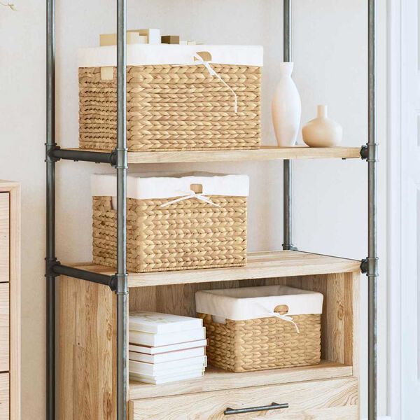 vidaXL Кошници за съхранение 3 pcs Естествен 35 x 30 x 25 см