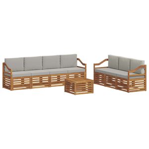 vidaXL Комплекти дивани с възглавница 8 pcs Естествено и светло сиво