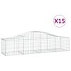 vidaXL Габионни кошници арка 15 бр 200x50x40/60 см поцинковано желязо