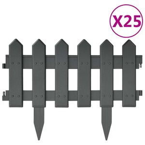vidaXL Кантове за тревни площи, 25 бр, антрацит, 10 м, PP