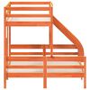 vidaXL Двуетажно легло, 90x200/140x200 см, восъчнокафяво, бор масив
