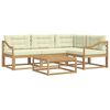 vidaXL Комплект дивани за открито 5 pcs Бяло и кремаво 79 x 79 x 37 см
