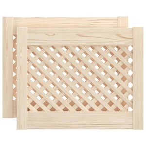 vidaXL Врати за шкафове с решетен дизайн 2 бр 49,5x39,5 см бор масив