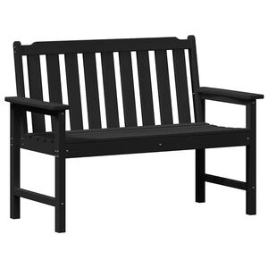 vidaXL Градинска пейка Черно 120 x 59 x 88 см HDPE