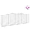 vidaXL Габионни кошници арка 4 бр 400x50x120/140см поцинковано желязо