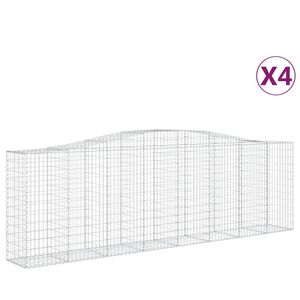 vidaXL Габионни кошници арка 4 бр 400x50x120/140см поцинковано желязо