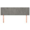 vidaXL Горна табла за легло с уши, светлосива, 147x16x78/88 см, кадифе