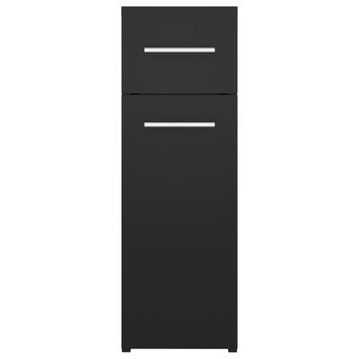 vidaXL Шкаф органайзър, черен, 20x45,5x60 см, ПДЧ