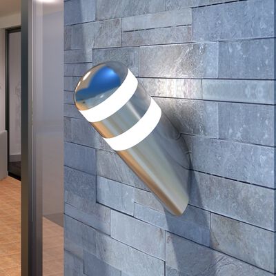 LED лампа за стена от неръждаема стомана с включени крушки