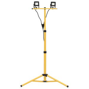 vidaXL LED прожектор със статив, 2x10 W, студено бяло