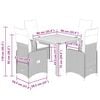 vidaXL Градински бистро комплект с възглавници 5 части сив полиратан