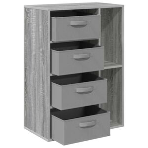 vidaXL Служебен шкаф с чекмедже Сив Сонома 60 x 33,5 x 84 см
