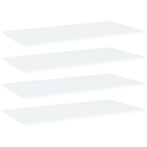 vidaXL Рафтове за етажерка, 4 бр, бели, 80x20x1,5 см, инженерно дърво