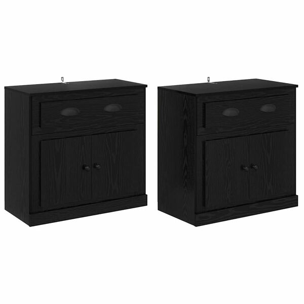 vidaXL Скейдбордове с чекмедже 2 pcs Черния дъб 70 x 35,5 x 67,5 см