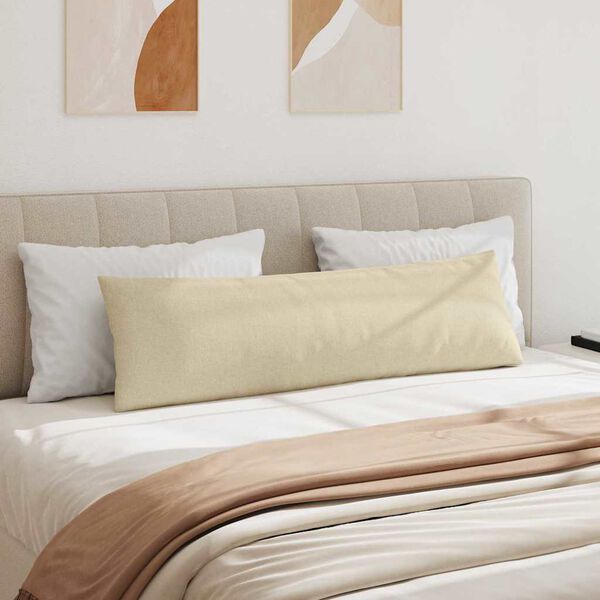 vidaXL Диван възглавници 2 pcs Крем 145 x 40 см текстил