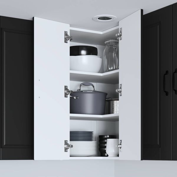 vidaXL Кухненски шкаф с рафт Черно 57 x 57 x 80 см Инженерно дърво