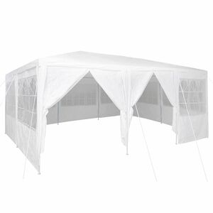vidaXL Парти шатър 600 x 400 x 266 см Бяло Полиетилен