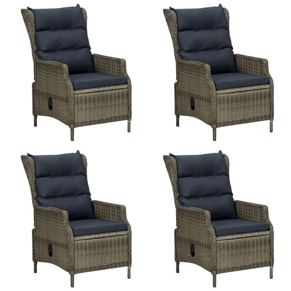 vidaXL Градински трапезен комплект, 7 части, кафяв