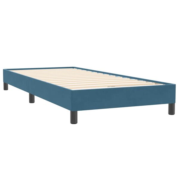 vidaXL Box Spring легло без матрак Тъмно синьо 80x220 cm кадифе
