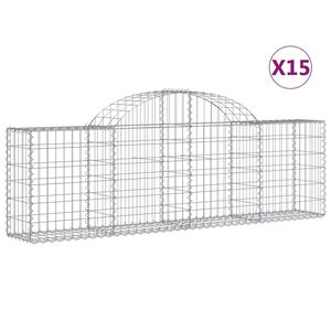 vidaXL Габионни кошници арка 15 бр 200x30x60/80 см поцинковано желязо