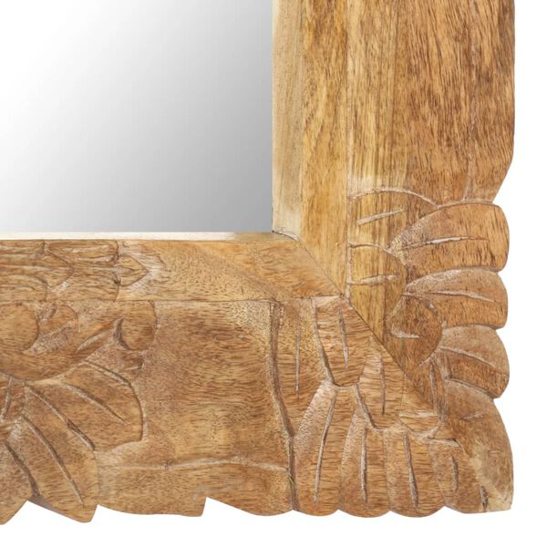 vidaXL Огледало, 80x50 см, мангово дърво масив