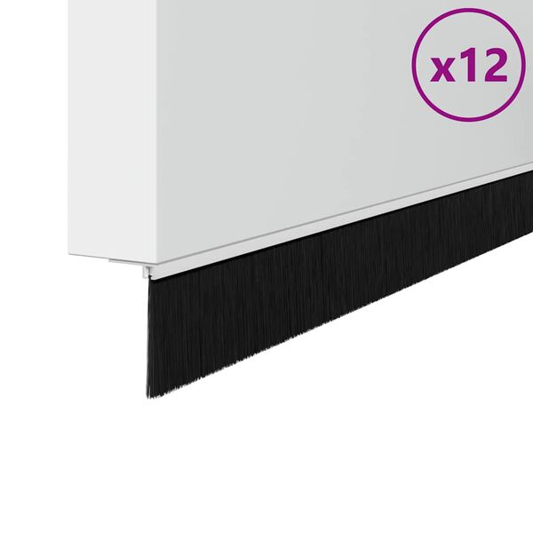 vidaXL Самозалепващи се четки за уплътняване на врати 12 pcs Бяло