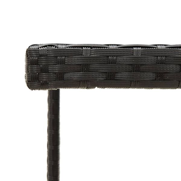 vidaXL Градинска маса, черна, 109x107x74 см, полиратан и стъкло