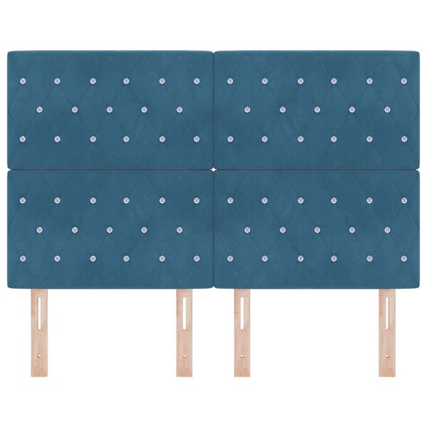 vidaXL Облегалка за глава Тъмен син 144 см Кадифе